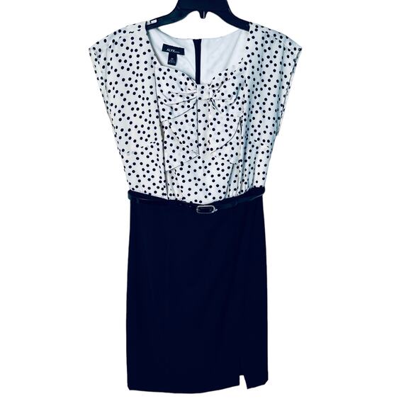 Alyx Petite Dress Black White Polka Dot New 6P - Picture 1 of 6